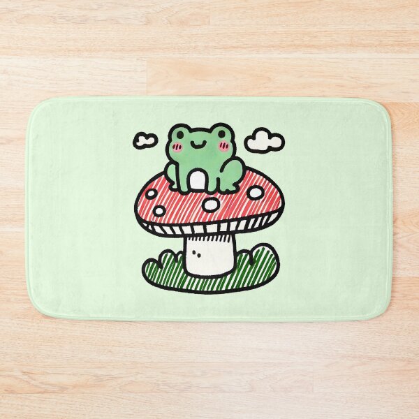 Item preview, Adorable Cottagecore Frog on Mushroom - Cute Kawaii frog Doodle designed and sold by Unitepeople.