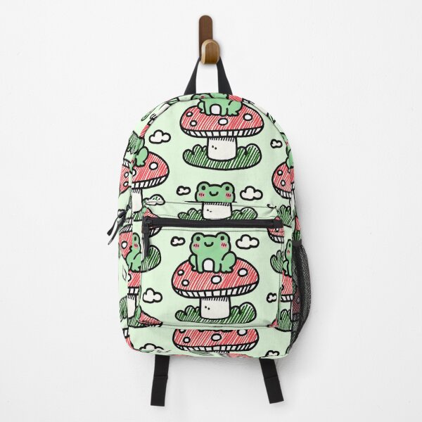 Item preview, Adorable Cottagecore Frog on Mushroom - Cute Kawaii frog Doodle designed and sold by Unitepeople.