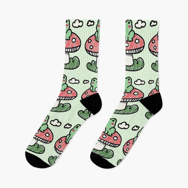 Item preview, Adorable Cottagecore Frog on Mushroom - Cute Kawaii frog Doodle designed and sold by Unitepeople.