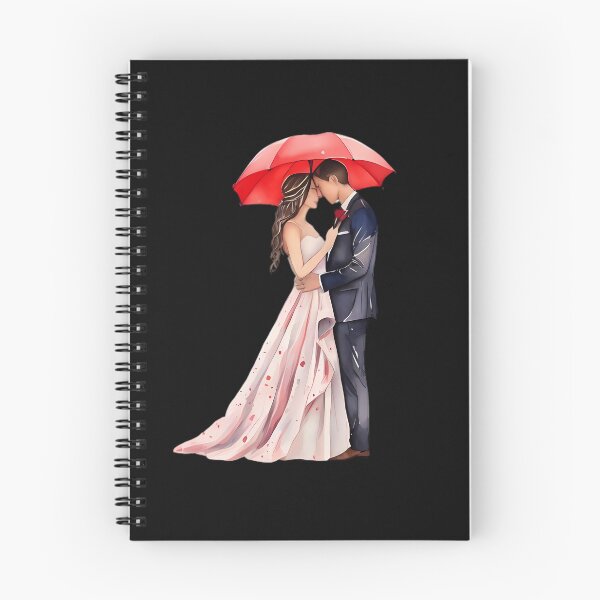 Item preview, Bride & Groom Watercolour with Red umbrella  designed and sold by FocusedArt.
