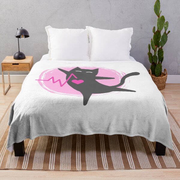 Item preview, Heartbeat Cat Lover Animal Silhouette Cute Cat T-Shirt designed and sold by LekaDesignShop.