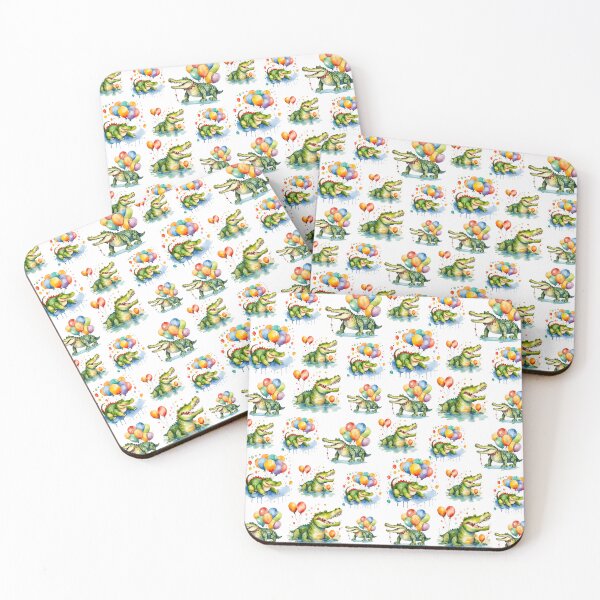 Item preview, Crocodile in Dreamy Watercolor Balloon World Pattern 2 designed and sold by Tom-Johnson.