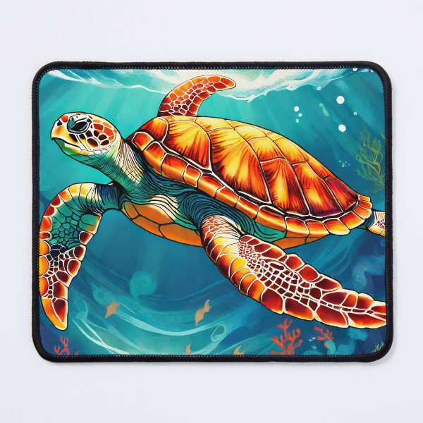 Item preview, Sketch-Style Sea Turtle with Ocean Waves designed and sold by TrendyGalaxy.