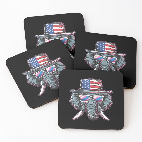 Artikelvorschau, Coole Republikanische Partei -Elefantin mit Sonnenbrille und amerikanischer Flaggenhut - amerikanische Republikanerwahlen entworfen und verkauft von Reichcorp.