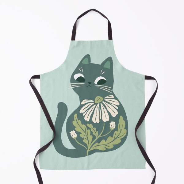 Item preview, Blue Green Boho Cat and Flower  designed and sold by michelledraws.