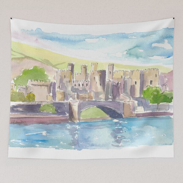 Item preview, Conwy Castle Gwynedd Landscape Scene designed and sold by artshop77.