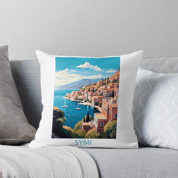 Item preview, Vintage Symi Greece travel poster - Minimal retro illustration of Mediterranean island designed and sold by pod24.