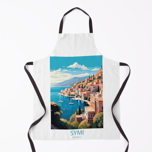 Item preview, Vintage Symi Greece travel poster - Minimal retro illustration of Mediterranean island designed and sold by pod24.