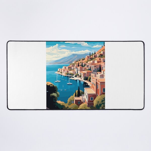 Item preview, Vintage Symi Greece travel poster - Minimal retro illustration of Mediterranean island designed and sold by pod24.