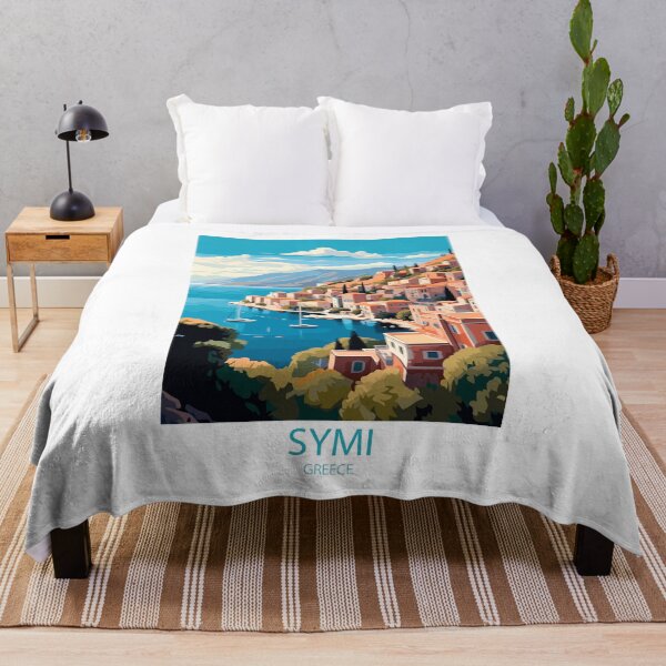 Item preview, Vintage Symi Greece travel poster - Minimal retro illustration of Mediterranean island designed and sold by pod24.