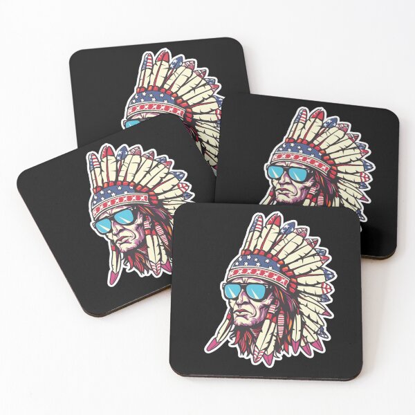 Item preview, Cool native american chief Wearing Sunglasses and American Flag Hat - American Elections designed and sold by Reichcorp.