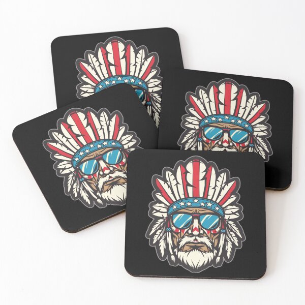 Item preview, Cool native american chief Wearing Sunglasses and American Flag Hat - American Elections designed and sold by Reichcorp.