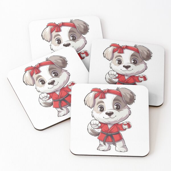 Item preview, Cute dog stickers in karate costumes designed and sold by tjnextgen99.