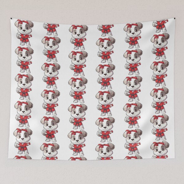 Item preview, Cute dog stickers in karate costumes designed and sold by tjnextgen99.