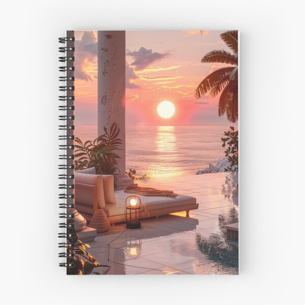 Item preview, Sun Setting Over Ocean From Patio - Travel Agency Romantic Gateways designed and sold by frequent-art.