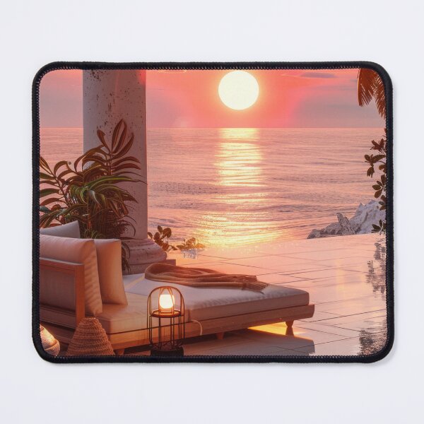 Item preview, Sun Setting Over Ocean From Patio - Travel Agency Romantic Gateways designed and sold by frequent-art.