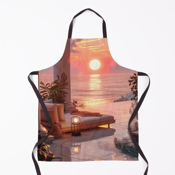 Item preview, Sun Setting Over Ocean From Patio - Travel Agency Romantic Gateways designed and sold by frequent-art.
