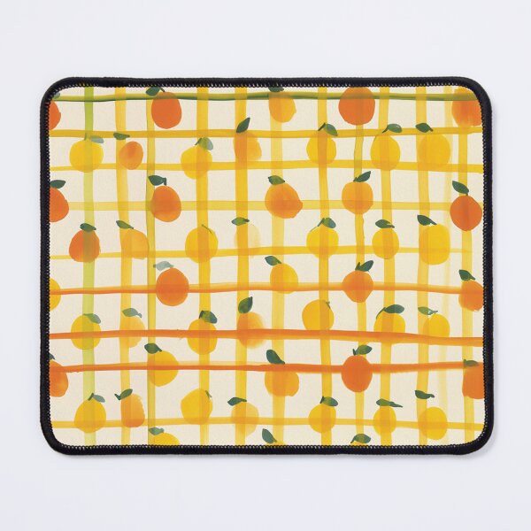 Item preview, Orange Lemons Gingham Pattern designed and sold by trajeado14.