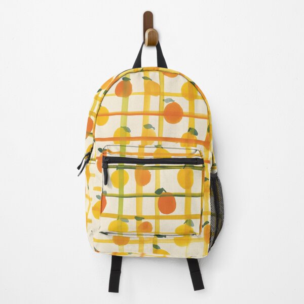 Item preview, Orange Lemons Gingham Pattern designed and sold by trajeado14.