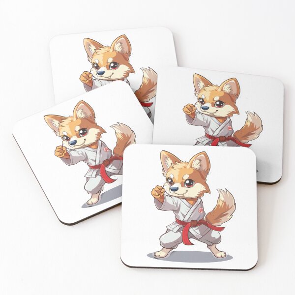 Item preview, Karate dog stickers in bright colors designed and sold by tjnextgen99.