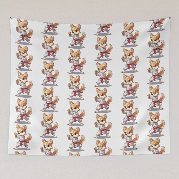 Item preview, Karate dog stickers in bright colors designed and sold by tjnextgen99.