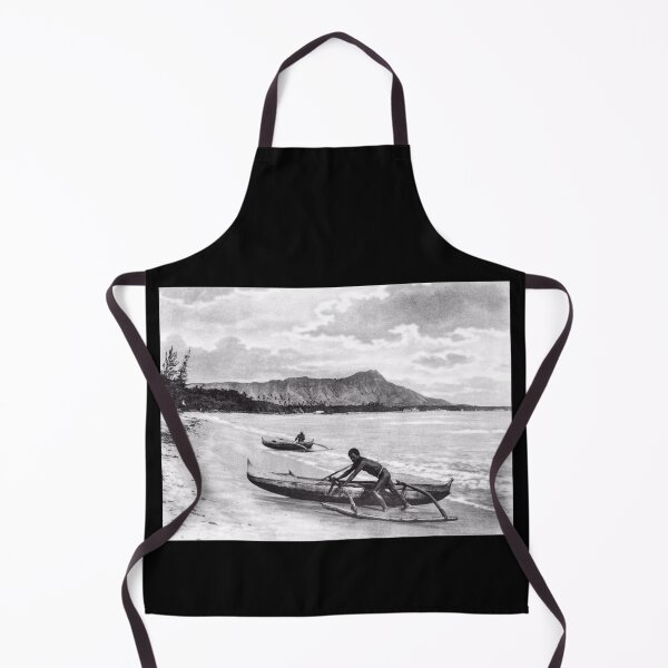 Item preview, Men & Canoes on the Beach, Honolulu, Hawaii 1922 designed and sold by RocketshipRetro.
