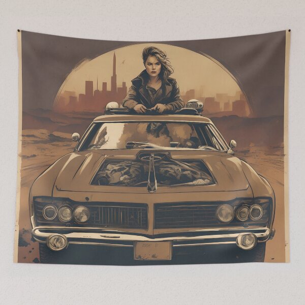 Item preview, Vintage Car and Woman 2 designed and sold by DrawingAndText.