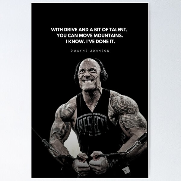 Item preview, The Rock Motivational Quote Portrait designed and sold by SuccessInsanity.