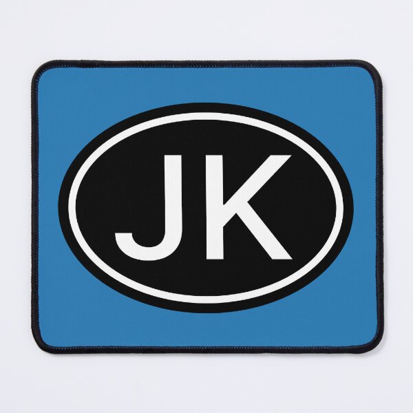 Item preview, JK Initials Monogram Oval White Letters designed and sold by Jeallan Designs.