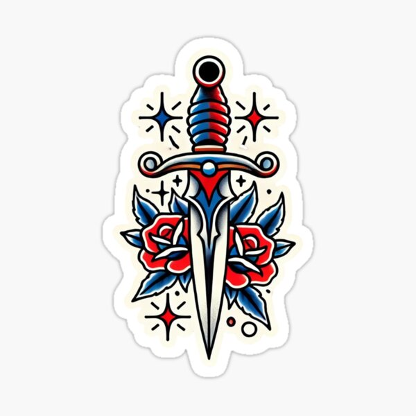Traditional Dagger Tattoo Sticker