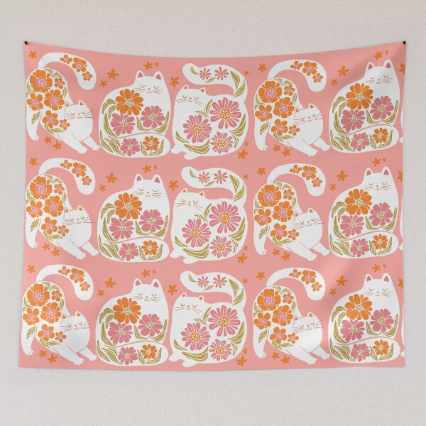 Item preview, Pink Orange Boho Cat designed and sold by michelledraws.