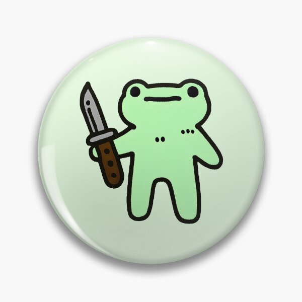 Item preview, Funny Doodle Frog with Knife. Silly froggy meme designed and sold by Unitepeople.
