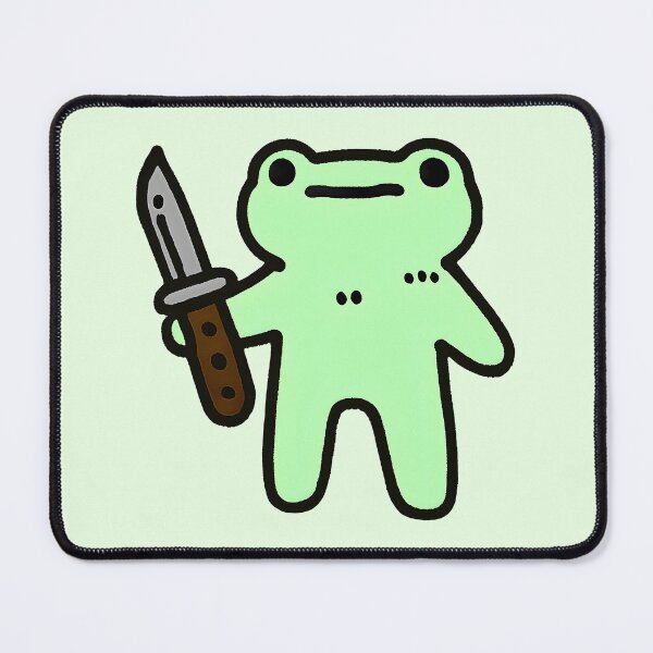 Item preview, Funny Doodle Frog with Knife. Silly froggy meme designed and sold by Unitepeople.