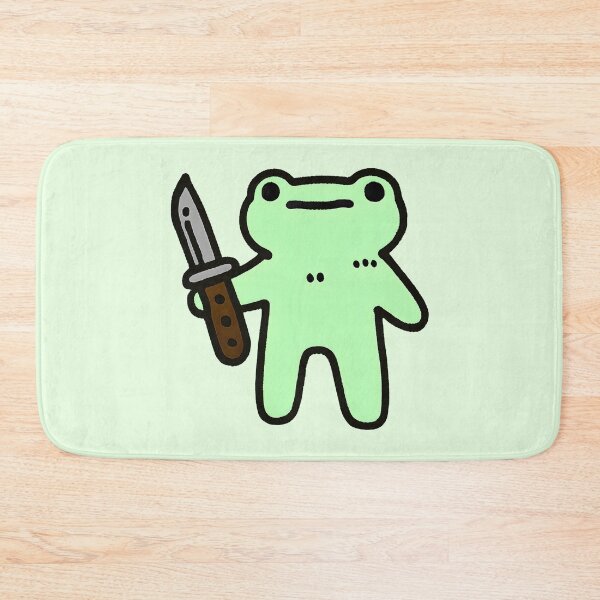 Item preview, Funny Doodle Frog with Knife. Silly froggy meme designed and sold by Unitepeople.