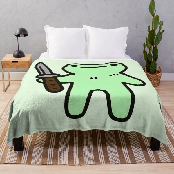 Item preview, Funny Doodle Frog with Knife. Silly froggy meme designed and sold by Unitepeople.