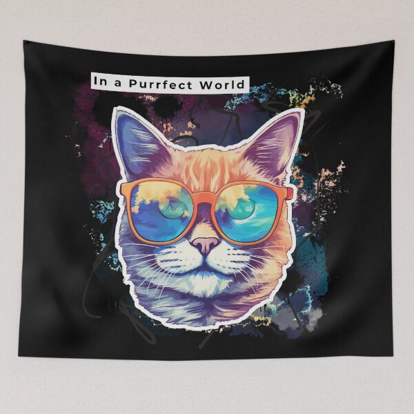 Item preview, In a purrfect world #CatGifts #CatLady #CatMom #CatDad #CatLife designed and sold by Anna Halasek.