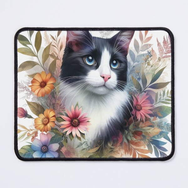 Item preview, Tuxedo Flower Cat designed and sold by maximinano100k.