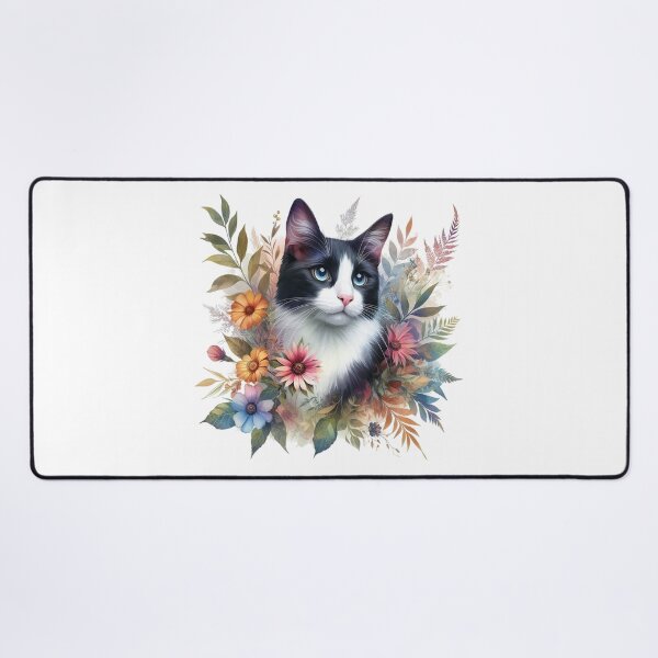 Item preview, Tuxedo Flower Cat designed and sold by maximinano100k.