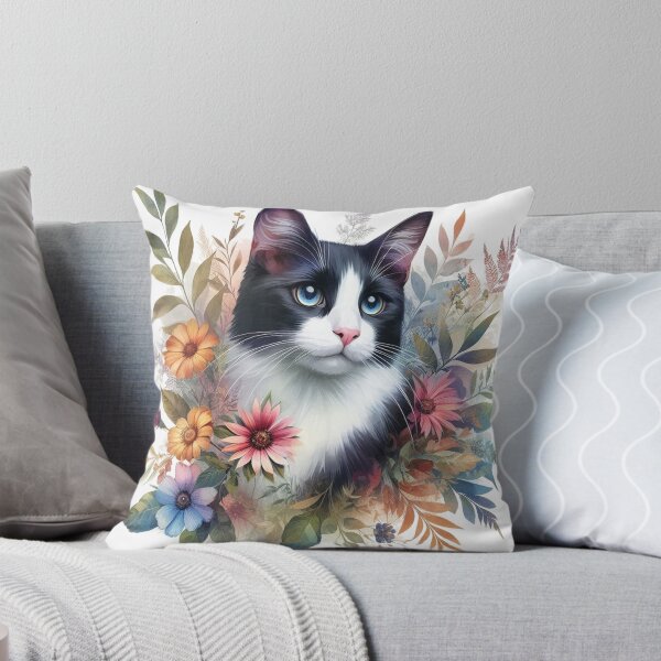 Item preview, Tuxedo Flower Cat designed and sold by maximinano100k.