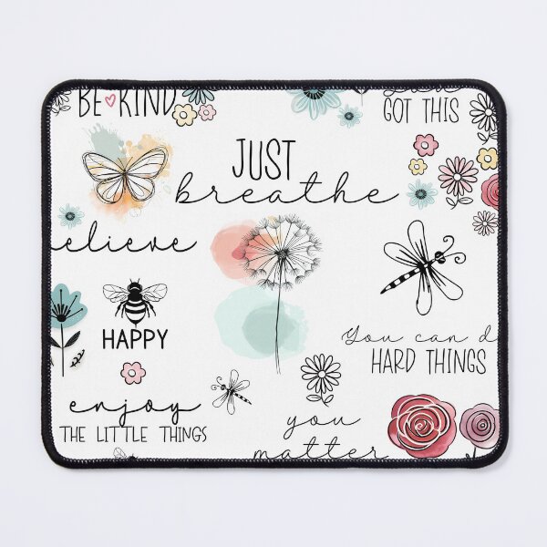 Item preview, Positive affirmations inspirational sayings with doodle flowers designed and sold by Inktown.