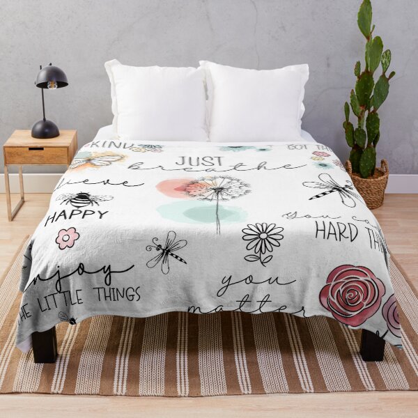Item preview, Positive affirmations inspirational sayings with doodle flowers designed and sold by Inktown.