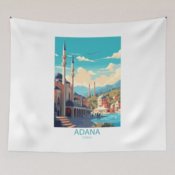 Item preview, Vintage Adana Türkiye travel poster – Minimal retro illustration of cultural city designed and sold by pod24.