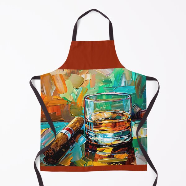 Item preview, Whiskey and Cigar on Vibrant Multicolored Surface - Energetic Abstract Art Generative AI designed and sold by OlfactoART Studio.