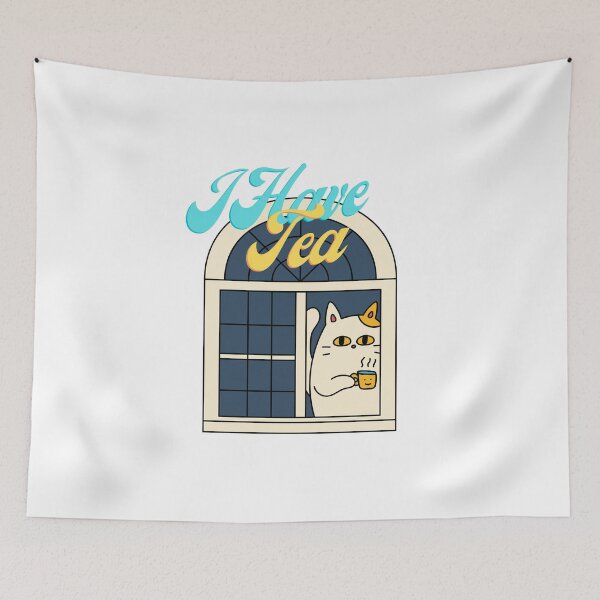 Item preview, I Have Tea - Cute Cat Sips Tea designed and sold by Teribelle.