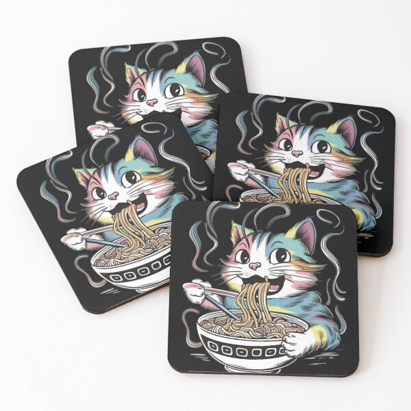 Item preview, cute cat eating ramen  designed and sold by rtlabdo.