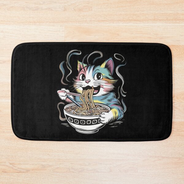 Item preview, cute cat eating ramen  designed and sold by rtlabdo.