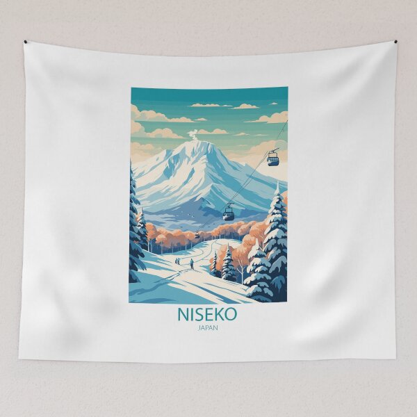 Item preview, Vintage Minimalist Travel Poster: Niseko Japan Winter Landscape Retro Ski and Tourism designed and sold by pod24.