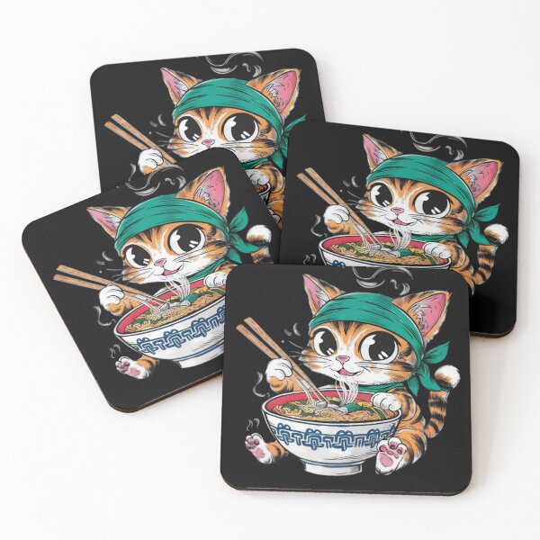 Item preview, cute cat eating ramen  designed and sold by rtlabdo.