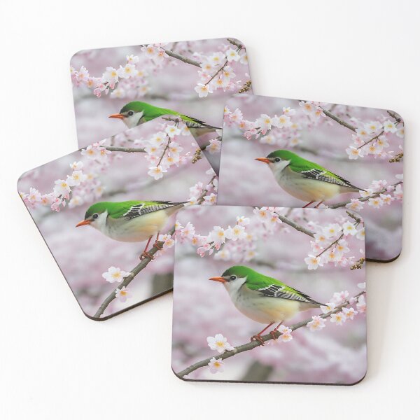Item preview, Little Bird On Pink Blossom Flower Tree designed and sold by Bunmigraphics .
