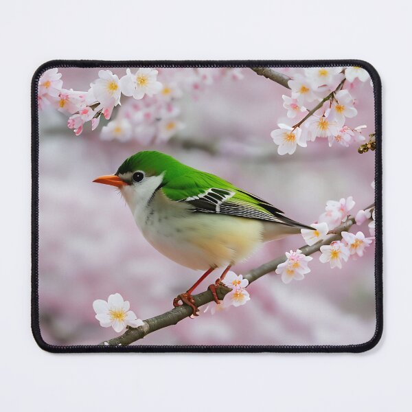 Item preview, Little Bird On Pink Blossom Flower Tree designed and sold by Bunmigraphics .